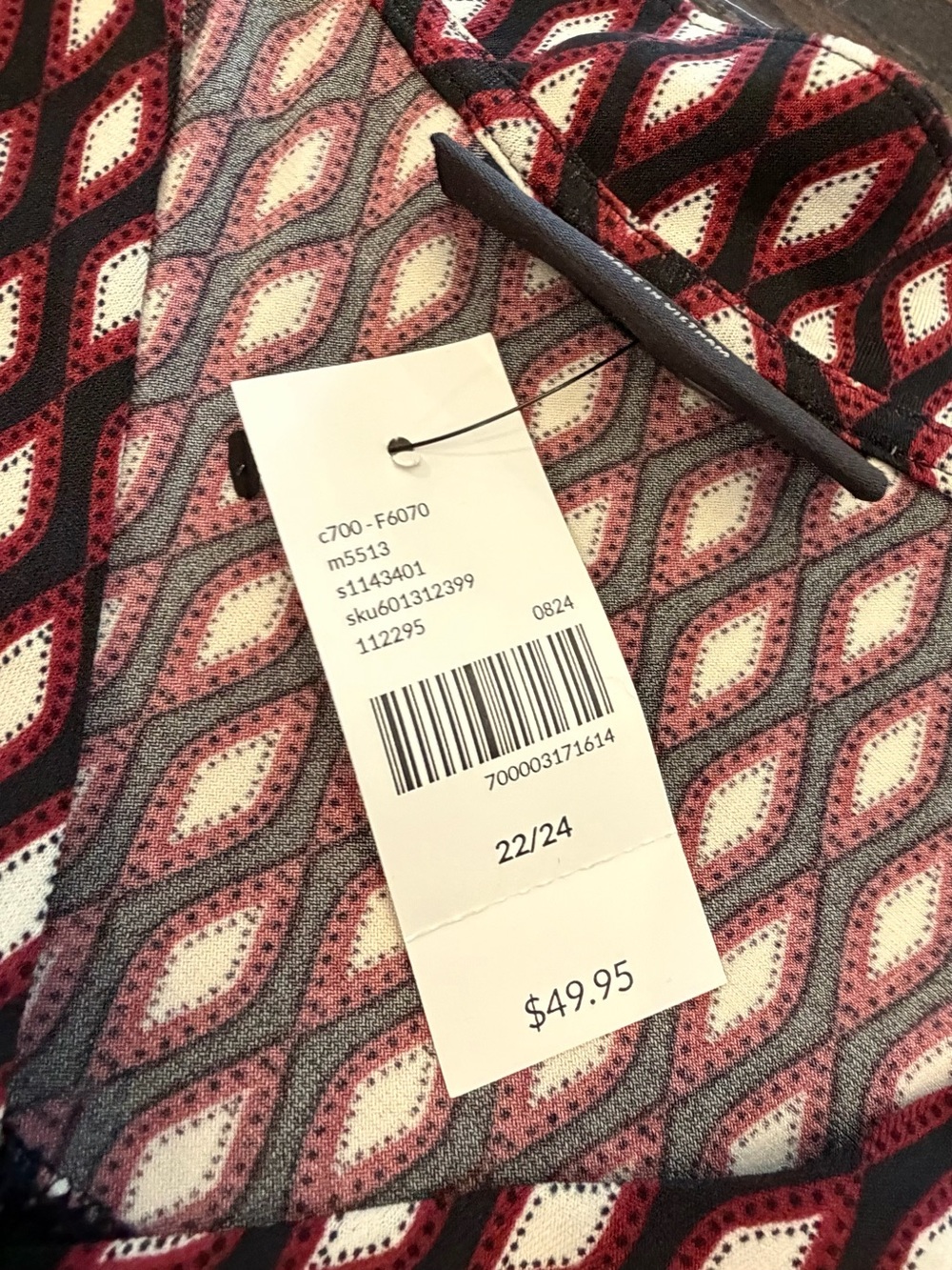 Lane Bryant Geometric Print V-Neck Blouse Career Long Sleeve 22/24 New $50 - Picture 10 of 13